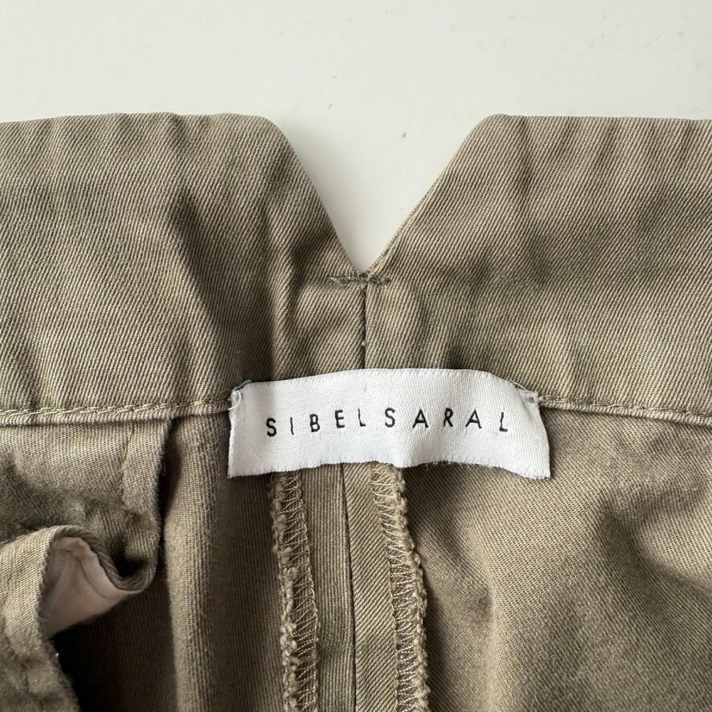 SIBEL SARAL High Rise Cropped Pants Womens 35x22 Green Side Zip Trouser - Picture 8 of 14